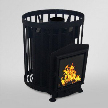 Піч для лазні Бочка 15 м³ без виносу зі склом