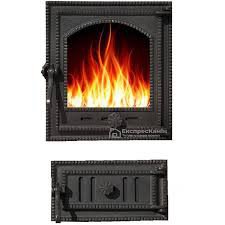 Дверцята пічні роздільні зі склом "STYLE 35" 350X390 мм