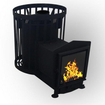 Піч для лазні та сауни Бочка 15 м³ з виносом та склом