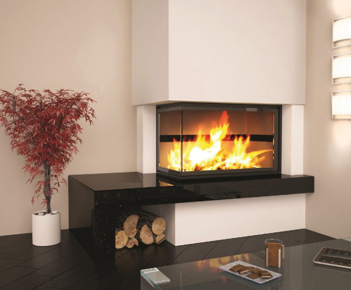 Портал для каміна (облицювання) Техно Volakas/Botticino+Nero marquina