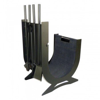 НАБІР ДЛЯ КАМІНА З ДРОВНИЦЕЮ ТА СУМКОЮ ДЛЯ ДРОВ ІЗ БРЕЗЕНТА "ПЕРУН"