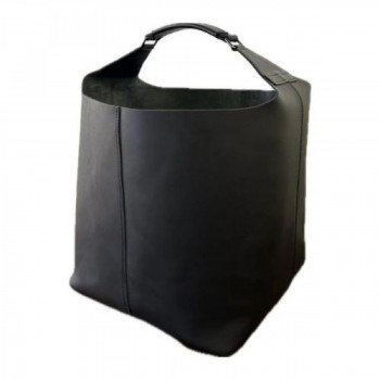 Шкіряна сумка для дров чорна 2,2 мм