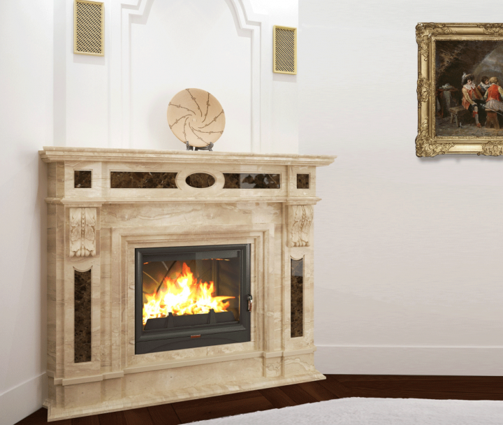 Портал для каміна (облицювання) Львів Emperador Dark / Daino Reale