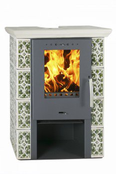 КАХЕЛЬНА ПІЧ FLAMA JASMIN KERAMIK ДВОКОЛІРНА