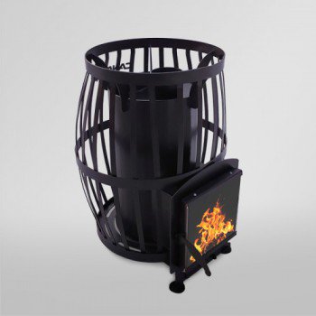 Піч для бани Бочка 30 м³ зі склом 305*305 без виносу