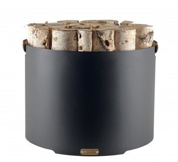 Корзина для дров "Діжка" + ручки з натуральної шкіри