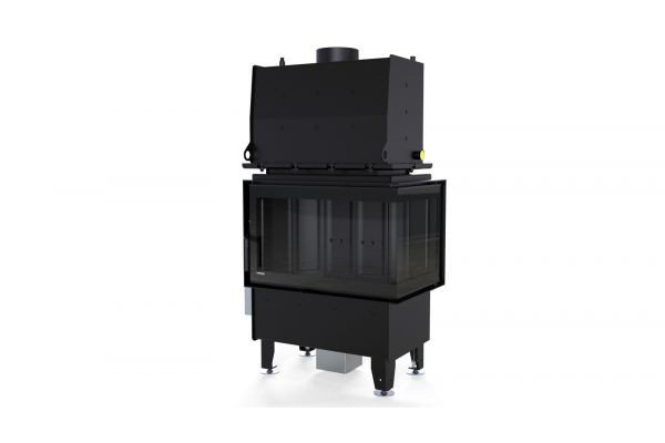 Камінна топка З водяним контуром DEFRO Home RIVA SM BP SHORT (чорний шамот)