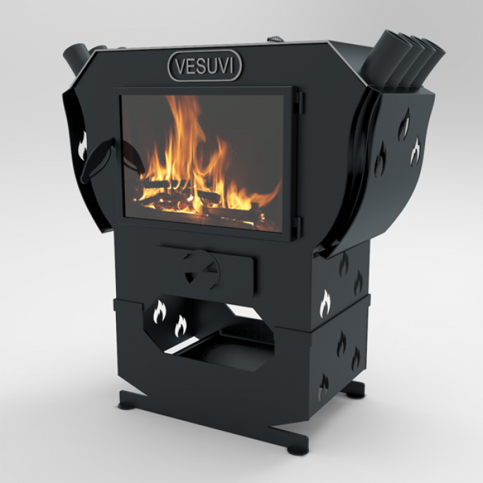 Булерьян-камін VESUVI 01 з термостійким склом