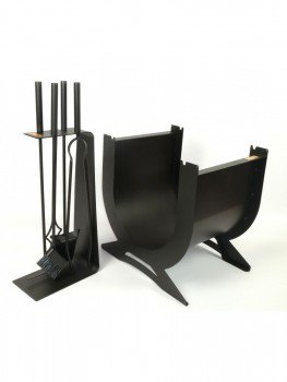 Набір для каміна "Фенікс" з корзиною для дров "Зевс"