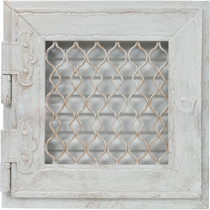 Решітка RETRO біла 22*22 одні дверцята