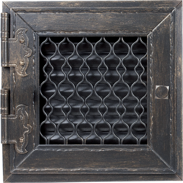 Решітка RETRO графітова 22*22 одні дверцята