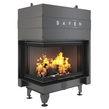 Камінна топка кутова SAVEN Energy Up 75х50х47L Black (15,1 kW) ECO