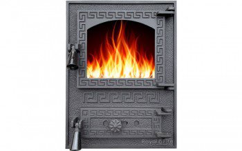 Дверцята пічні зі склом "Versace" 370х485 мм Чавунні