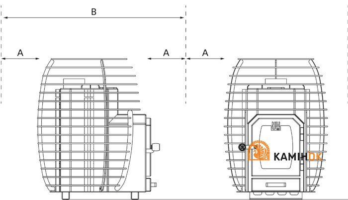 Фото1.Дров'яна піч для лазні та сауни HUUM HIVE Wood 13 kW