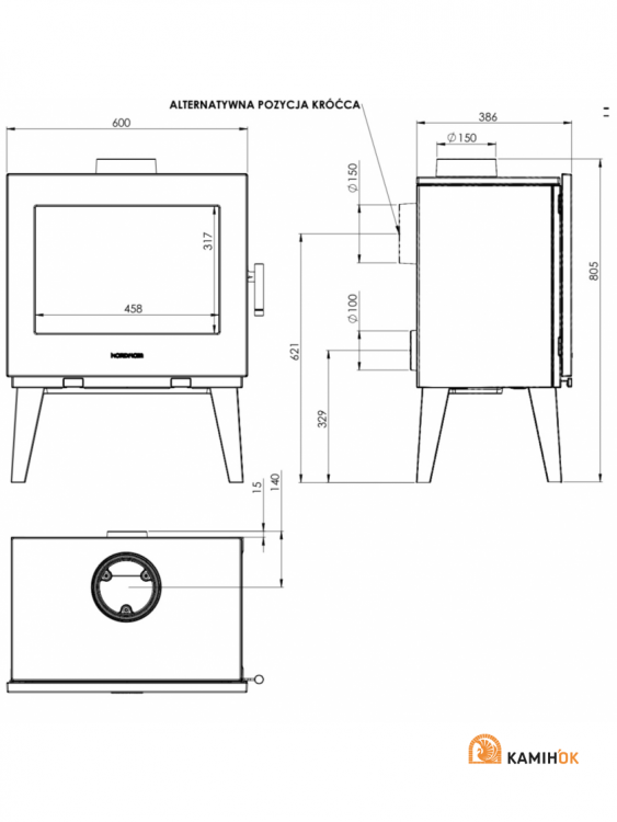 Фото3.Чавунна піч Nordflam SKANE