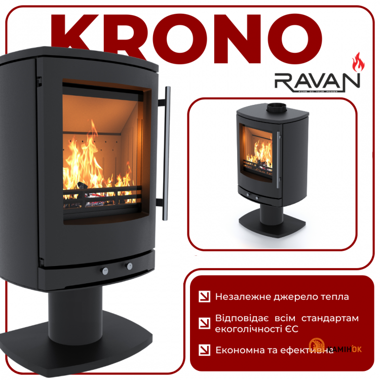 Фото2.Чавунна піч  Ravan Krono 8кВт