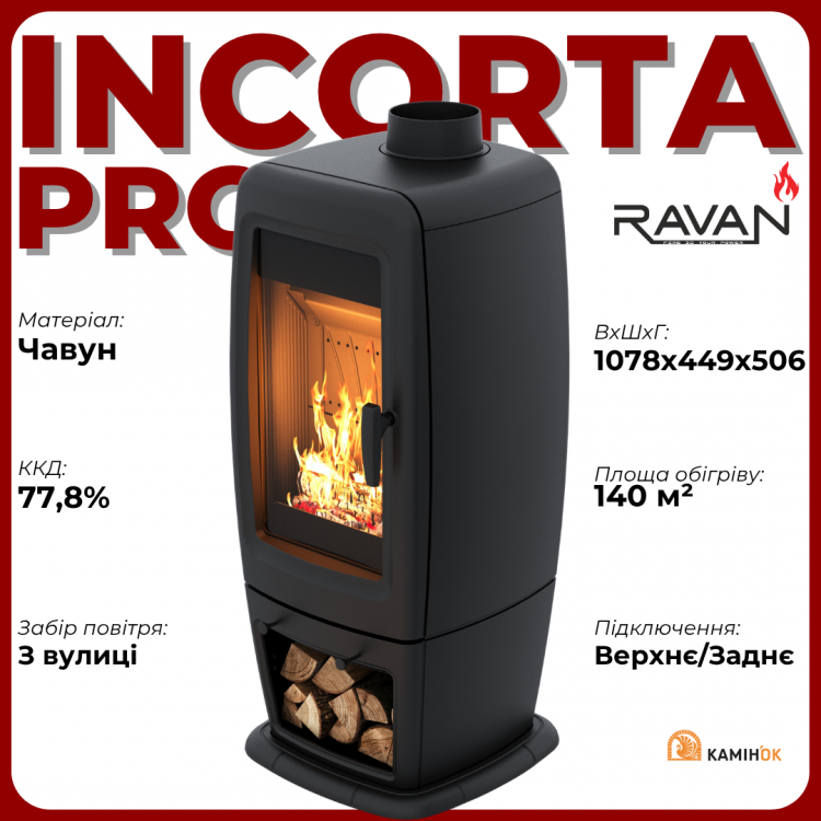 Фото8.Чавунна   піч Ravan  Incorta Pro 14кВт