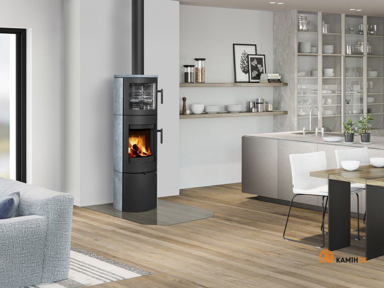 Фото2.LUGO N 02 BF камінь - піч камін з духовкою